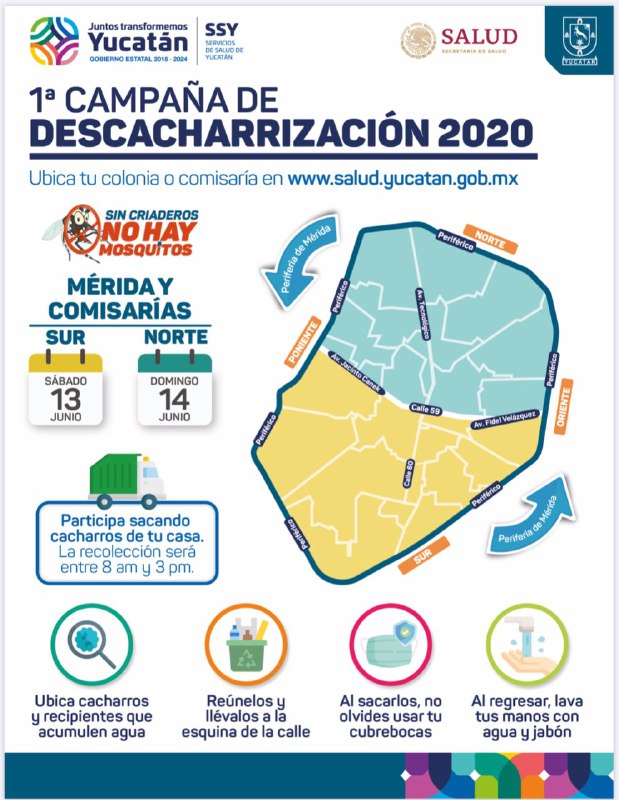 Este fin de semana inicia la campaña de descacharrización en colonias y comisarías de Mérida