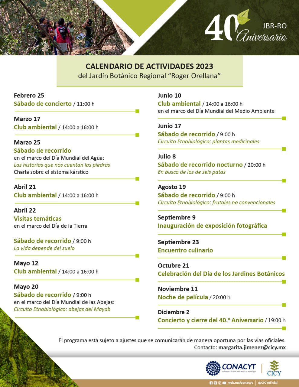 Jardín Botánico “Roger Orellana” del CICY celebra su 40 aniversario