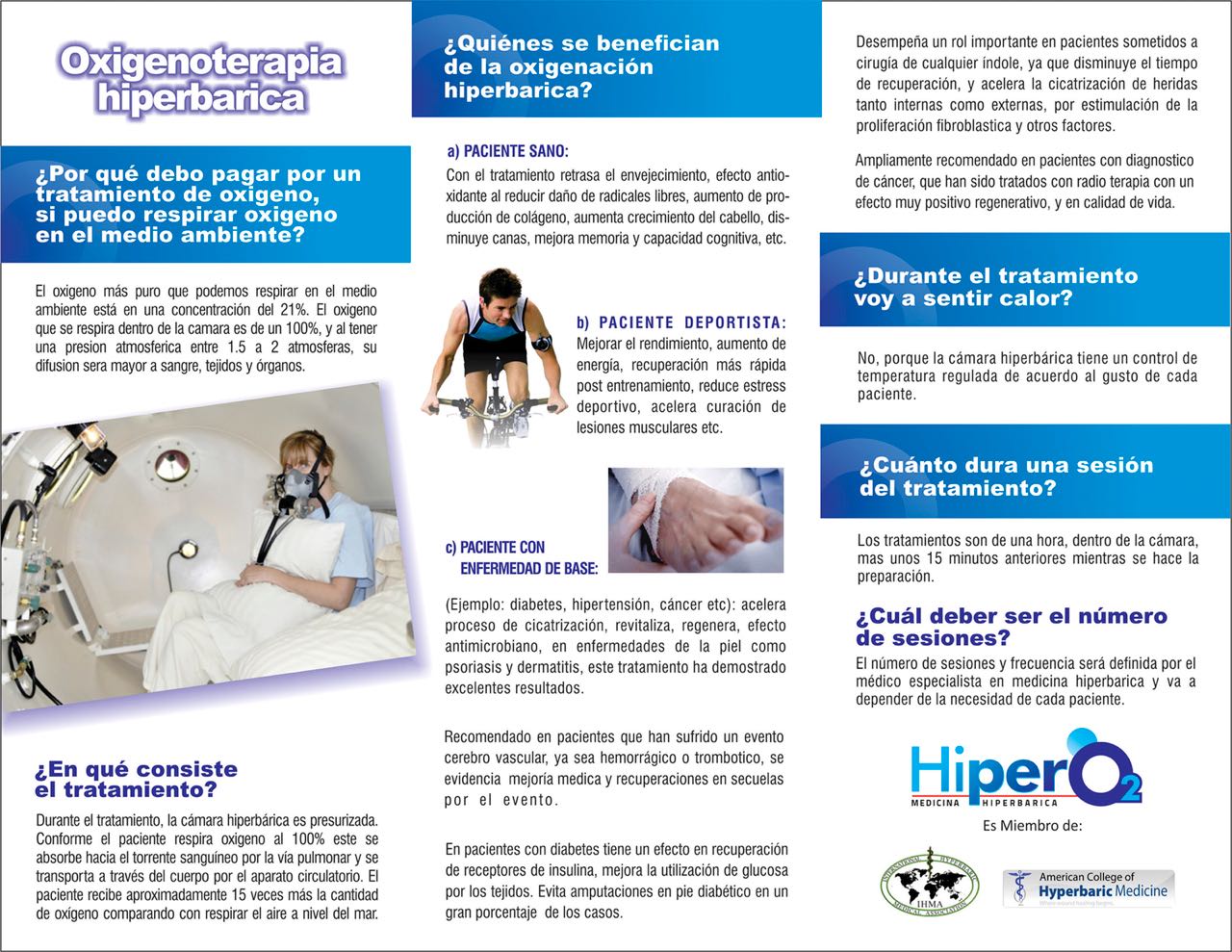 TRATAMIENTOS CON CÁMARA HIPERBARICA SON DE GRAN AYUDA EN ESPECIAL A ENFERMOS Y DEPORTISTAS.