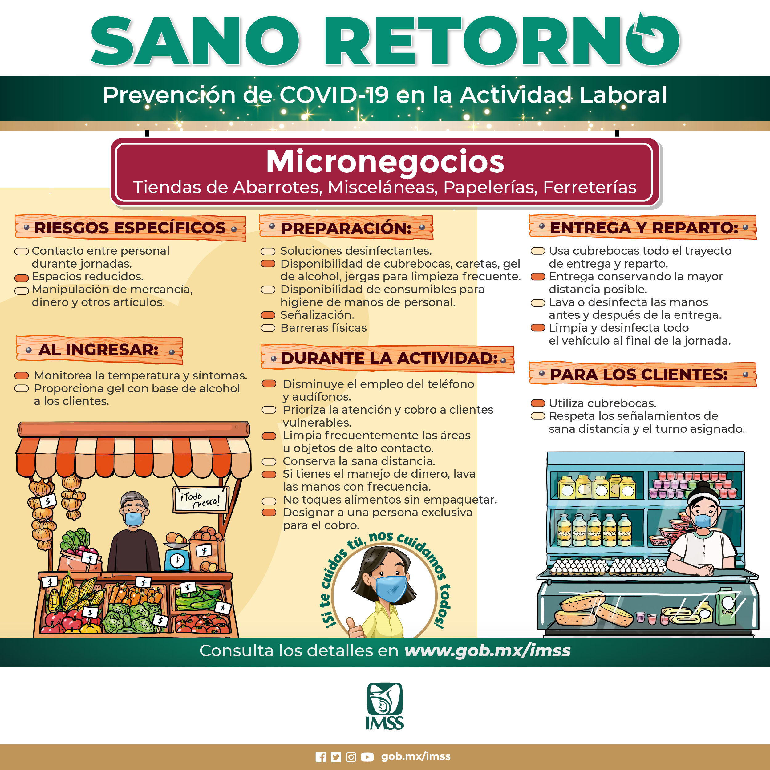PROPORCIONA IMSS RECOMENDACIONES PARA LA PREVENCIÓN DEL COVID-19 EN MICRONEGOCIOS