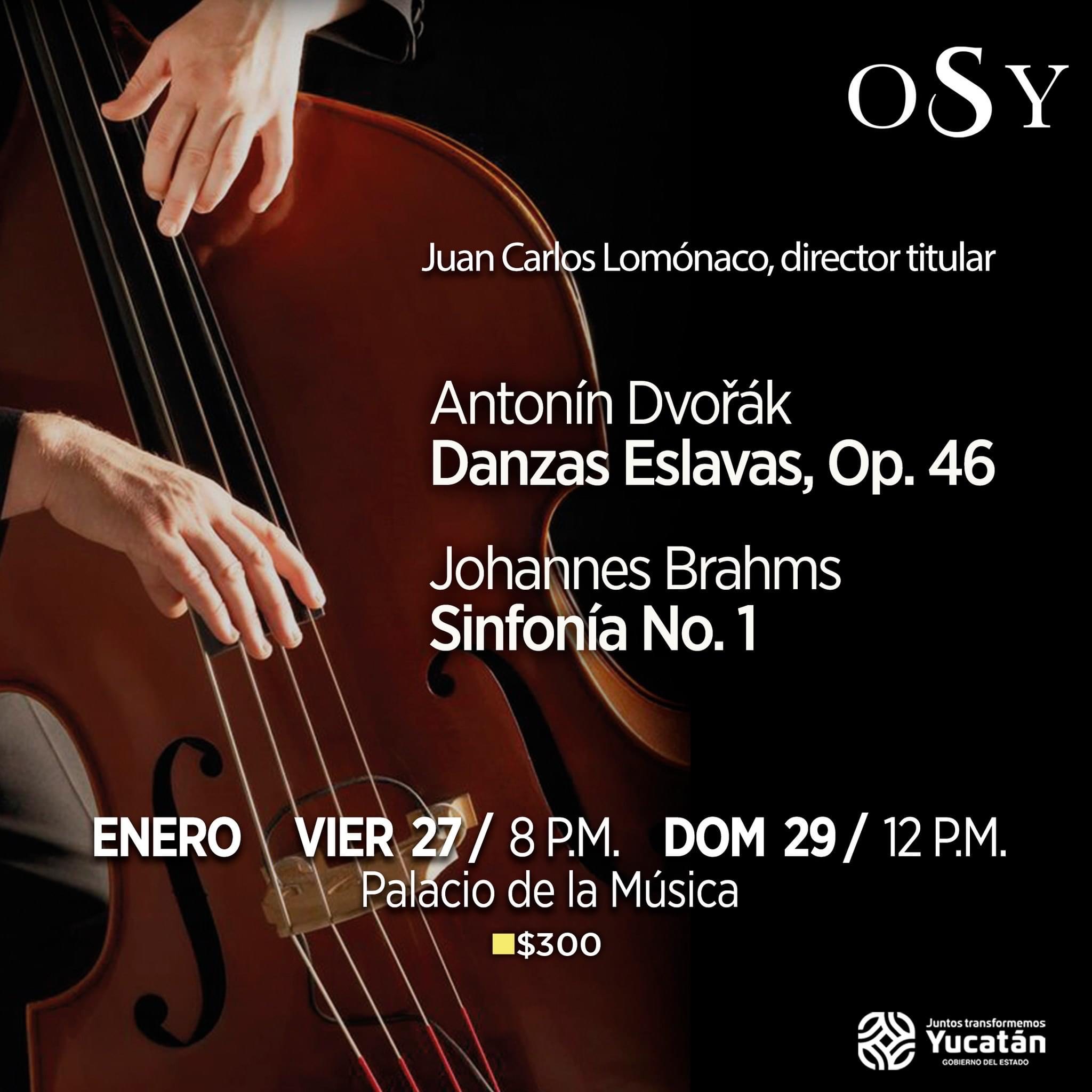 Anuncia la OSY obras monumentales de Antonín Dvořák y Johannes Brahms