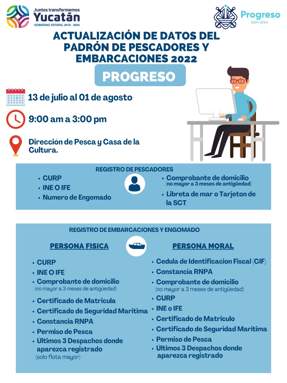 LA DIRECCIÓN DE PESCA INVITA A PARTICIPAR EN LA ACTUALIZACIÓN DE DATOS DEL PADRÓN DE PESCADORES Y EMBARCACIONES.