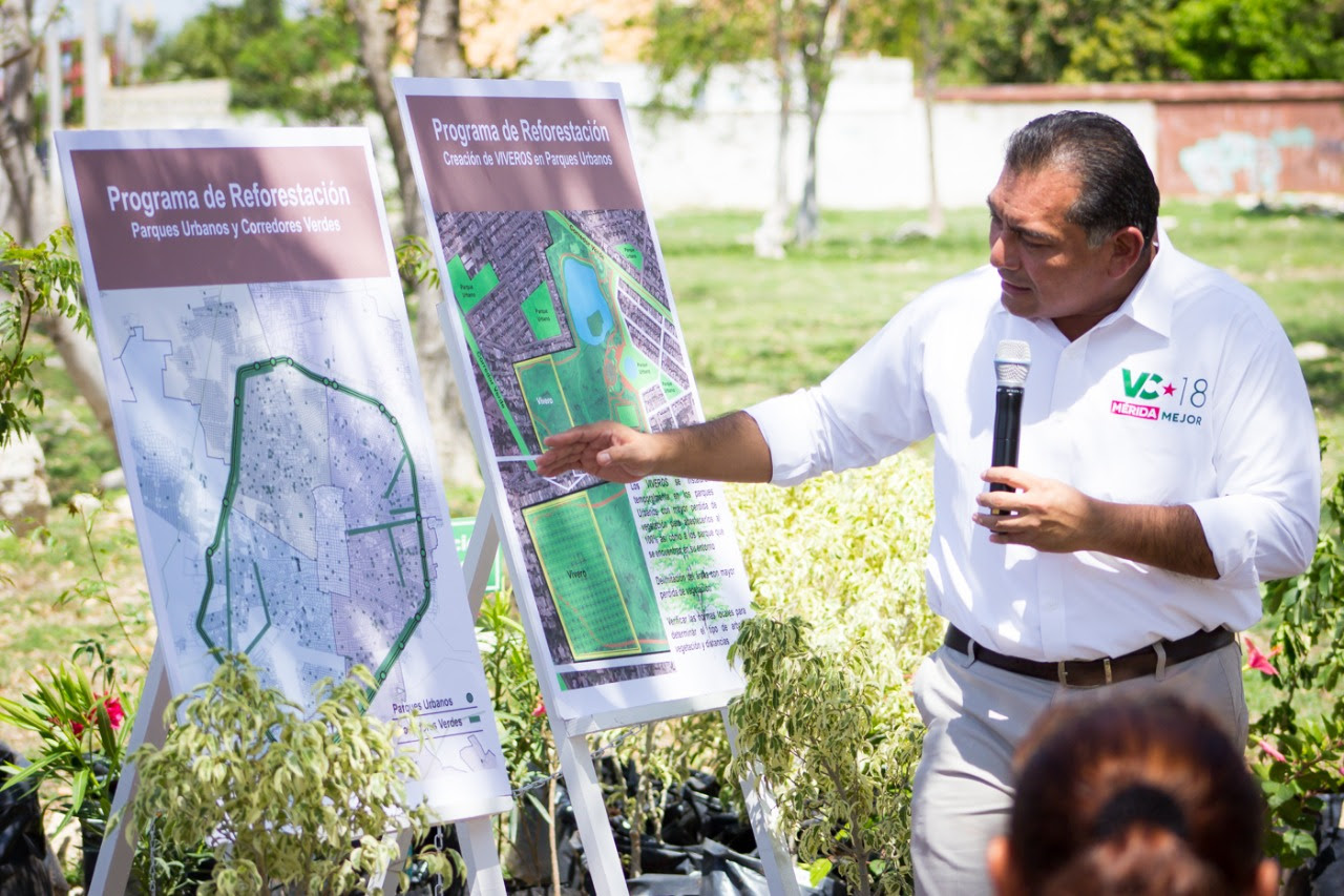 Mérida, de plancha de concreto a ”pulmón” verde, ofrece Caballero Durán