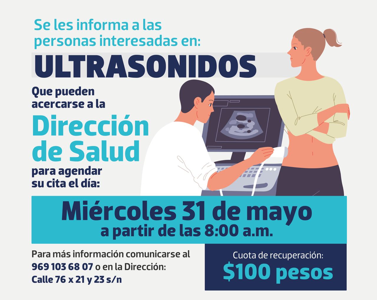 El Ayuntamiento de Progreso ofrece estudios de ultrasonido a bajo precio para todos los habitantes del municipio