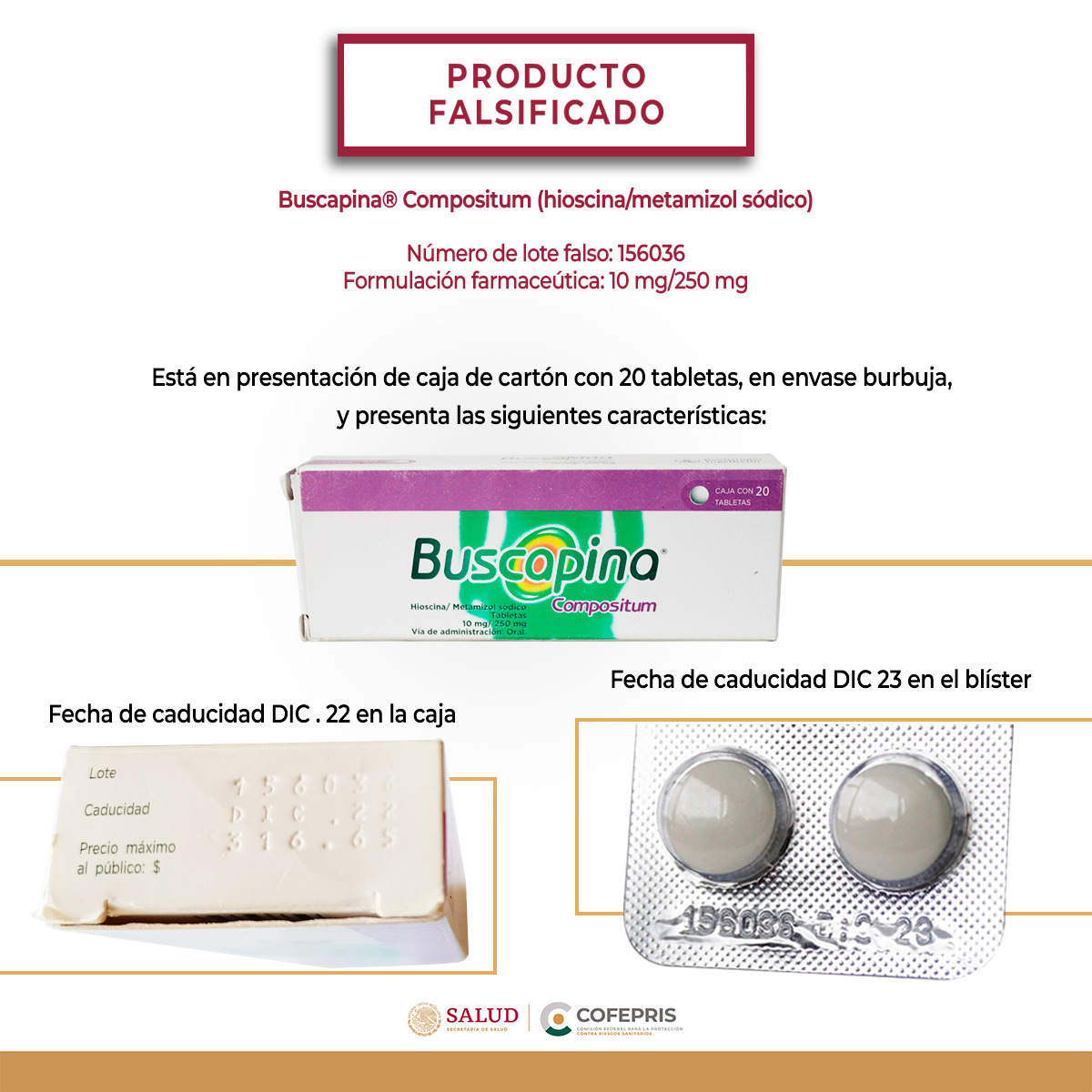 Cofepris alerta sobre falsificación de 7 medicamentos y venta ilegal de fármaco no autorizado 