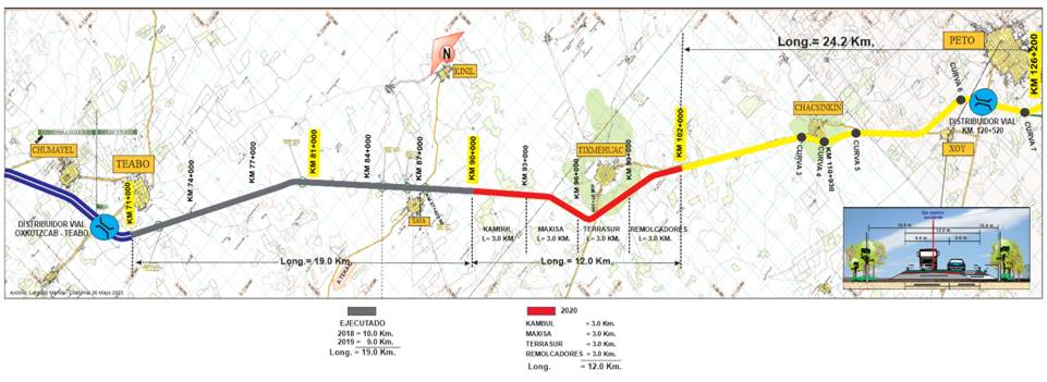 INICIAN TRABAJOS PARA AMPLIAR Y MODERNIZAR 12 KILÓMETROS DE LA CARRETERA MÉRIDA-CHETUMAL