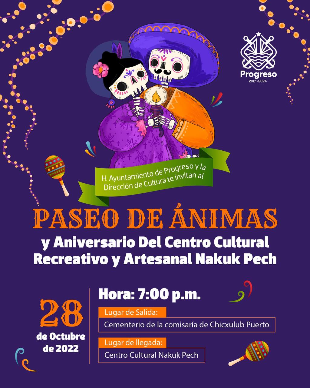 Ayuntamiento de Progreso invita a sus próximas actividades de Hanal Pixán y Halloween